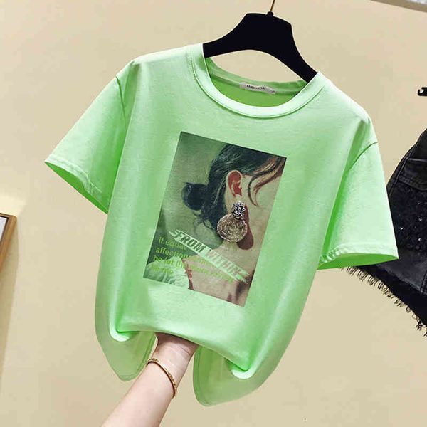 women's t-shirt cartoon print t shirt women diamonds woman cotton womens summer tshirt korean style thin short sleeve clothes o5n9, White
women's t-shirt cartoon print t shirt women diamonds woman cotton womens summer tshirt korean style thin short sleeve clothes o5n9, White