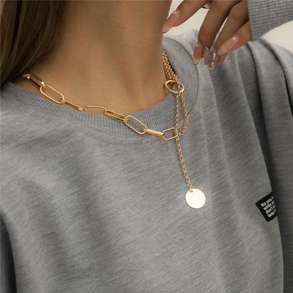 punk round coin pendant choker necklace for women gold color thick chain circle jewelry gift necklaces, Silver
punk round coin pendant choker necklace for women gold color thick chain circle jewelry gift necklaces, Silver