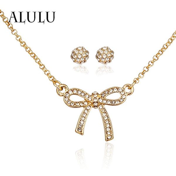 earrings & necklace alulu fashion rhinestone bowknot pendant female set luxurious gold jewelry for women, Silver
earrings & necklace alulu fashion rhinestone bowknot pendant female set luxurious gold jewelry for women, Silver