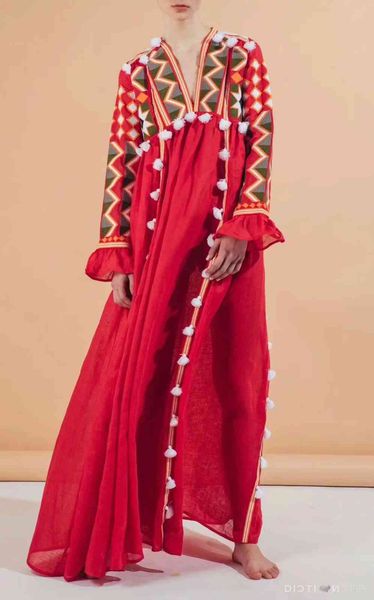 red yellow vintage inspired black embroidered linen maxi tassle front v-neck long sleeve boho loose female vestido, Black;gray
red yellow vintage inspired black embroidered linen maxi tassle front v-neck long sleeve boho loose female vestido, Black;gray