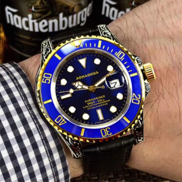 wristwatches fashion ceramic ring automatic mechanical men's watch stainless steel waterproof luminous men watches leather calendar clo, Slivery;brown
wristwatches fashion ceramic ring automatic mechanical men's watch stainless steel waterproof luminous men watches leather calendar clo, Slivery;brown