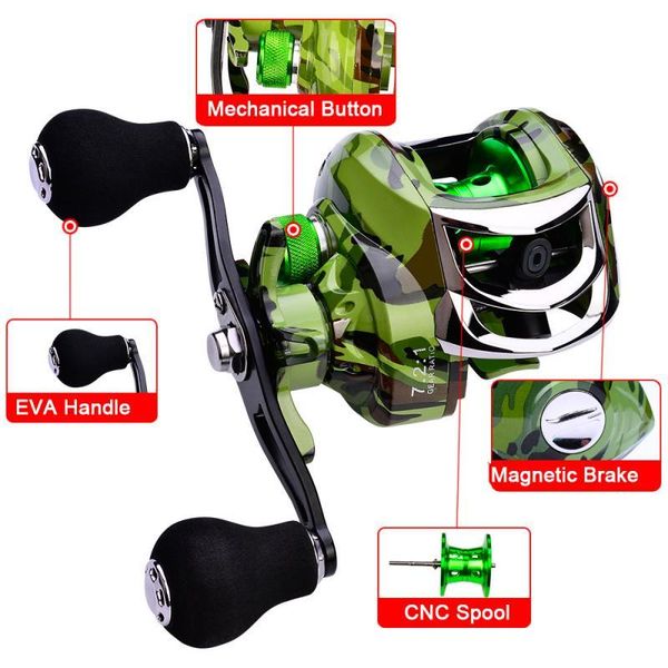 18+1bb 7.2:1 fishing reel spool spinning left/righthandle accessories device magnetic brake system baitcasting reels
18+1bb 7.2:1 fishing reel spool spinning left/righthandle accessories device magnetic brake system baitcasting reels