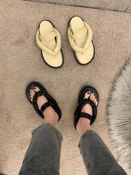 slippers house platform rubber flip flops women luxury shoes shallow slides pantofle hawaiian designer flat summer 2021 pu, Black
slippers house platform rubber flip flops women luxury shoes shallow slides pantofle hawaiian designer flat summer 2021 pu, Black