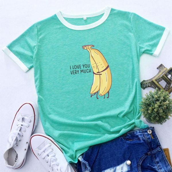 women's t-shirt i love you very much banana womens colorblock crewneck short shleeve cotton blend summer t-shirts graphic tees female p, White
women's t-shirt i love you very much banana womens colorblock crewneck short shleeve cotton blend summer t-shirts graphic tees female p, White