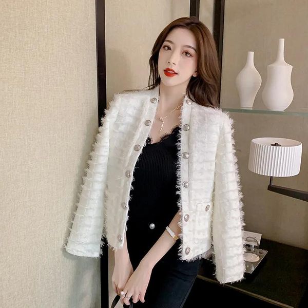 women's jackets ladies autumn heavy industry fringed short slim cardigan jacket tweed long sleeve fashion coat women, Black;brown
women's jackets ladies autumn heavy industry fringed short slim cardigan jacket tweed long sleeve fashion coat women, Black;brown