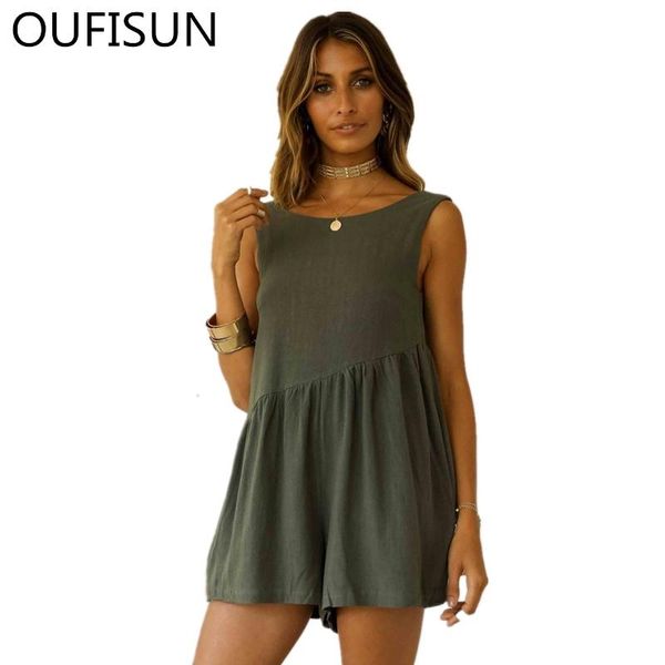 women's jumpsuits & rompers oufisun 2021 summer solid patchwork sleeveless loose fashion o-neck playsuits casual backless women, Black;white
women's jumpsuits & rompers oufisun 2021 summer solid patchwork sleeveless loose fashion o-neck playsuits casual backless women, Black;white