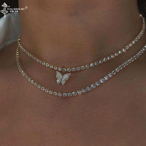 pendant necklaces iced out chain butterly for women korean fashion choker engagement party chains jewelry gift, Silver
pendant necklaces iced out chain butterly for women korean fashion choker engagement party chains jewelry gift, Silver