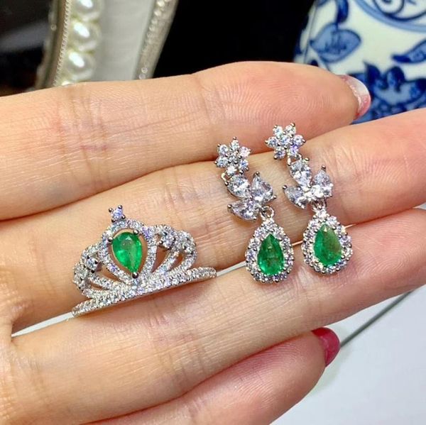 elegant lovely crown natural green emerald gem jewelry sets gemstone ring earrings s925 silver women party gift bracelet, & necklace, Black
elegant lovely crown natural green emerald gem jewelry sets gemstone ring earrings s925 silver women party gift bracelet, & necklace, Black