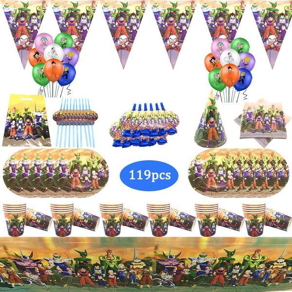 disposable dinnerware 119pcs son-goku theme children birthday party tableware set peper cup plate tablecloth wedding baby shower supplies
disposable dinnerware 119pcs son-goku theme children birthday party tableware set peper cup plate tablecloth wedding baby shower supplies