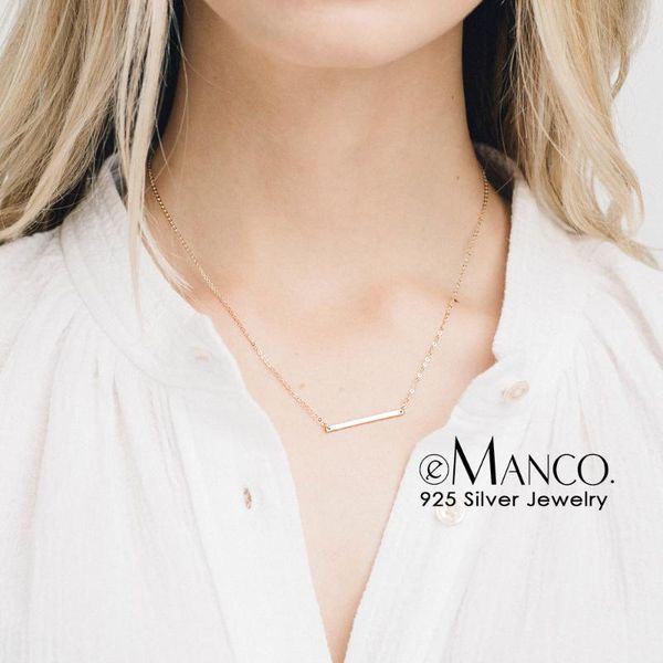 pendants e-manco 925 sterling silver stick pendant necklace simple classic long link chain square necklaces gold color jewelry for women, Black
pendants e-manco 925 sterling silver stick pendant necklace simple classic long link chain square necklaces gold color jewelry for women, Black