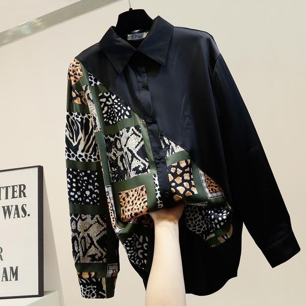 women's blouses & shirts blouse woman patched-color long-sleeve loose-fit shirt 2021 spring and autumn temperament ladies blusa feminin, White
women's blouses & shirts blouse woman patched-color long-sleeve loose-fit shirt 2021 spring and autumn temperament ladies blusa feminin, White