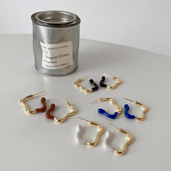 hoop & huggie srcoi multiple color options half enamel golden wavy small earrings geometric irregular circle for women party, Golden;silver
hoop & huggie srcoi multiple color options half enamel golden wavy small earrings geometric irregular circle for women party, Golden;silver