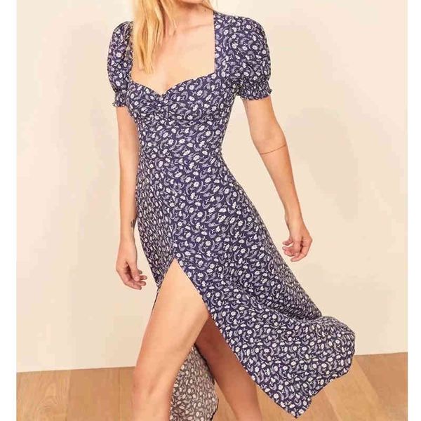 sweet women vintage floral print elegant dress female draped v neck short sleeve slits a-line summer midi robe 210430, Black;gray
sweet women vintage floral print elegant dress female draped v neck short sleeve slits a-line summer midi robe 210430, Black;gray