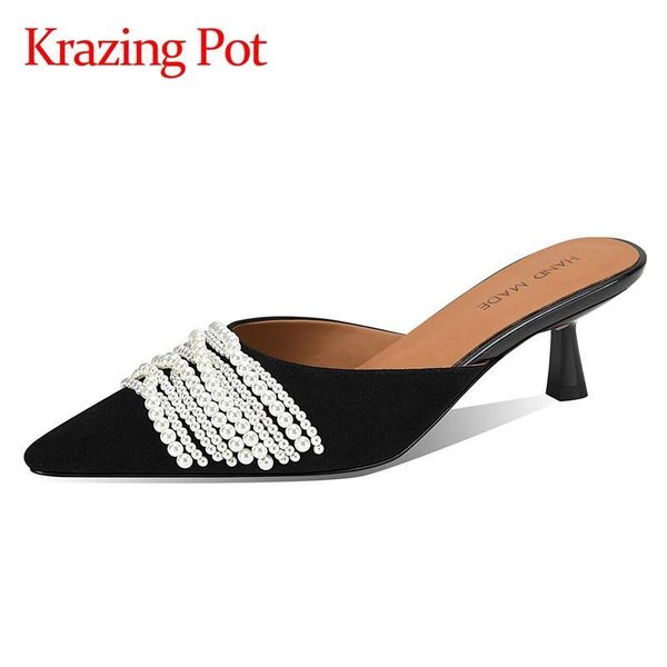 slippers krazing pot summer genuine leather pointed toe slip on slipper high street fashion cozy beauty lady mules shoes women l10 hrae, Black
slippers krazing pot summer genuine leather pointed toe slip on slipper high street fashion cozy beauty lady mules shoes women l10 hrae, Black