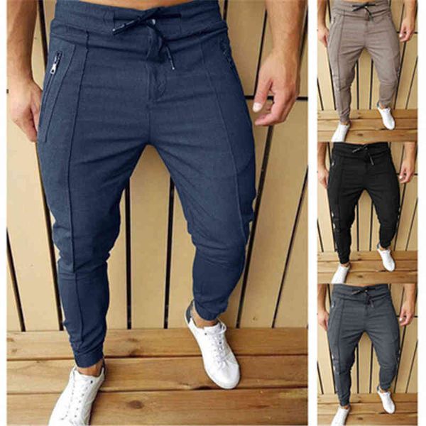 men's mens solid color fashion trend buttons drawstring sports pencil pants spring male pleated line zipper casual skinny trousers, Black
men's mens solid color fashion trend buttons drawstring sports pencil pants spring male pleated line zipper casual skinny trousers, Black
