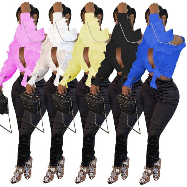 women's blouses & shirts 2021 spring womens turn down collar zipper bandage long sleeve shirt solid color office lady, White
women's blouses & shirts 2021 spring womens turn down collar zipper bandage long sleeve shirt solid color office lady, White