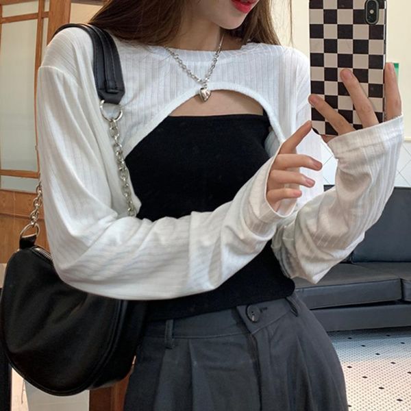 women's t-shirt wear a short outside, summer design sense t-shirt, thin 2021 trendy white knitted long sleeved rac
women's t-shirt wear a short outside, summer design sense t-shirt, thin 2021 trendy white knitted long sleeved rac