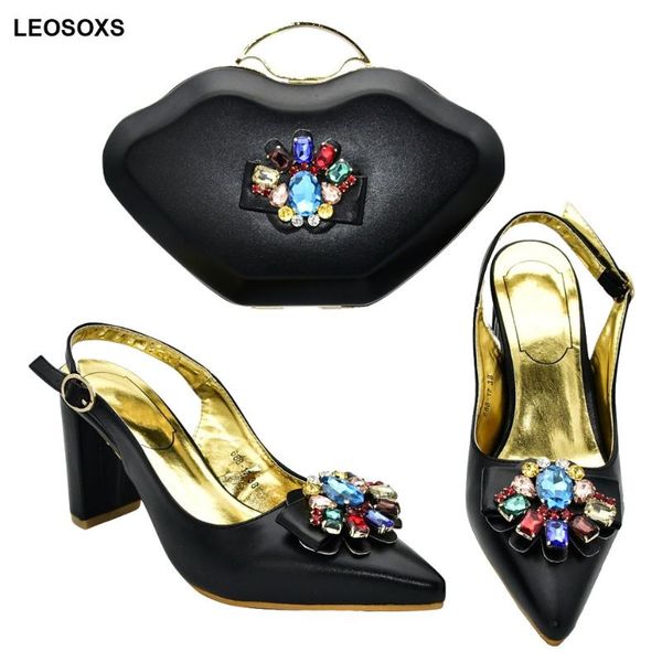 dress shoes fashion italian shoe and bag set for party in women nigerian style decorated with rhinestone buckle strap, Black
dress shoes fashion italian shoe and bag set for party in women nigerian style decorated with rhinestone buckle strap, Black