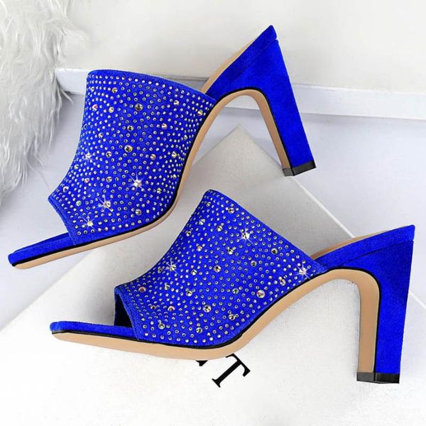 women mules yellow crystal bling slides lady block heels slippers summer 8.5cm high peep toe rhinestone shoes, Black
women mules yellow crystal bling slides lady block heels slippers summer 8.5cm high peep toe rhinestone shoes, Black