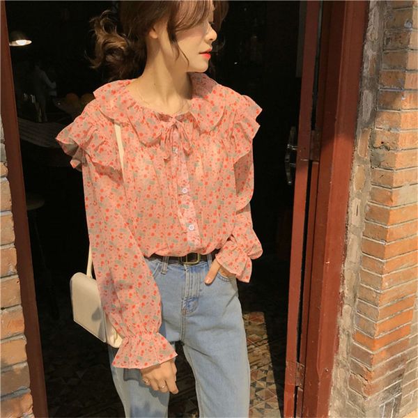 blouses chic florals cute full-sleeved ruffles elegance high street loose blouses sweet all match ol shirts, White
blouses chic florals cute full-sleeved ruffles elegance high street loose blouses sweet all match ol shirts, White