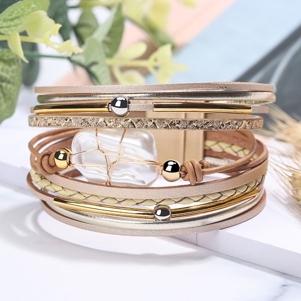factorywkojfashion beaded pu leather hand woven jewelry pendant baroque pearl bracelet, Silver
factorywkojfashion beaded pu leather hand woven jewelry pendant baroque pearl bracelet, Silver