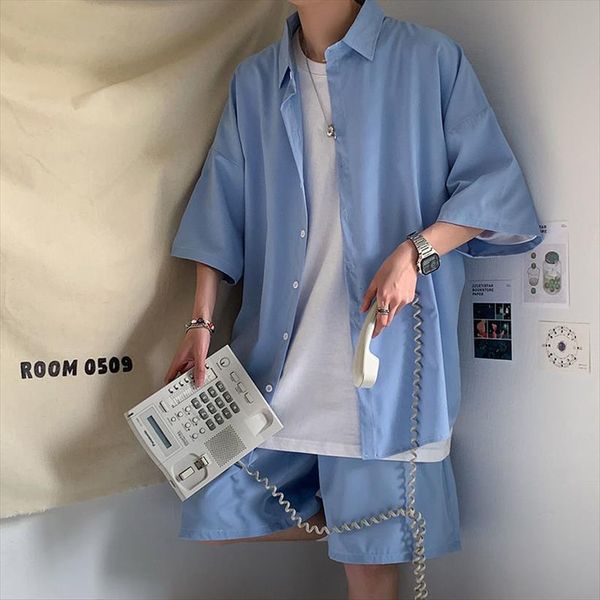 summer korean ice silk fabric mens tracksuit suit collar loose shorts sleeves shirts fashion sets leisure clothes, Gray
summer korean ice silk fabric mens tracksuit suit collar loose shorts sleeves shirts fashion sets leisure clothes, Gray