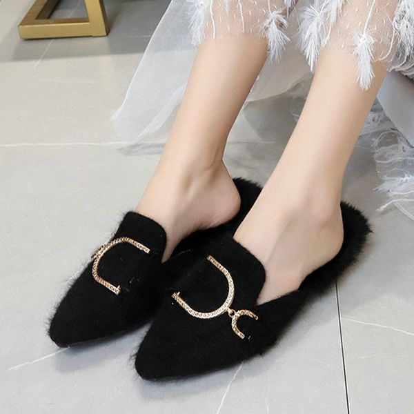 winter spring elegant women slippers ins flat heels leisure warm shoes woman faux fur lady outside metal loafer, Black
winter spring elegant women slippers ins flat heels leisure warm shoes woman faux fur lady outside metal loafer, Black