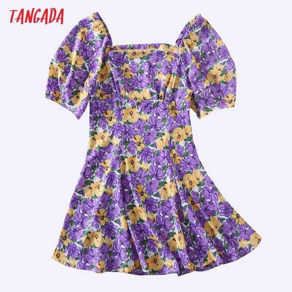 tangada women purple floral romantic dress square collar short sleeve females mini dresses vestidos 6h98 210609, Black;gray
tangada women purple floral romantic dress square collar short sleeve females mini dresses vestidos 6h98 210609, Black;gray