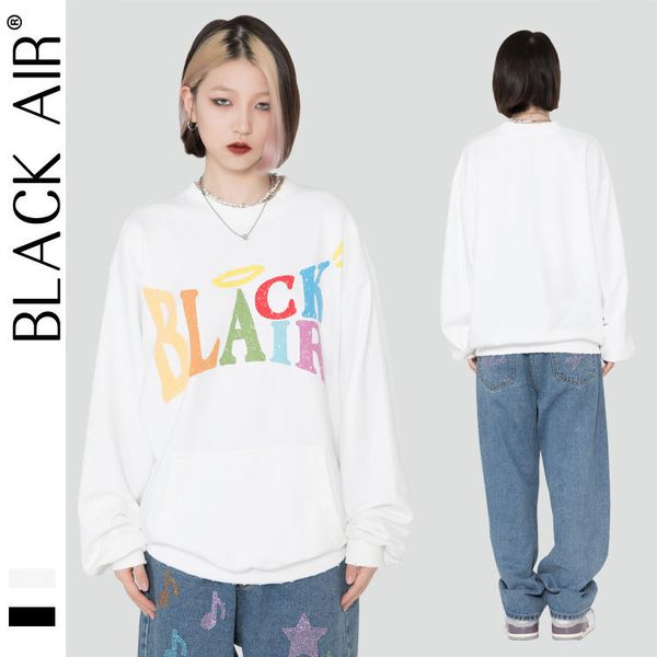 blackair street fashion pullover letter foam print used men's and women's leisure long sleeve t-shirt, Black
blackair street fashion pullover letter foam print used men's and women's leisure long sleeve t-shirt, Black
