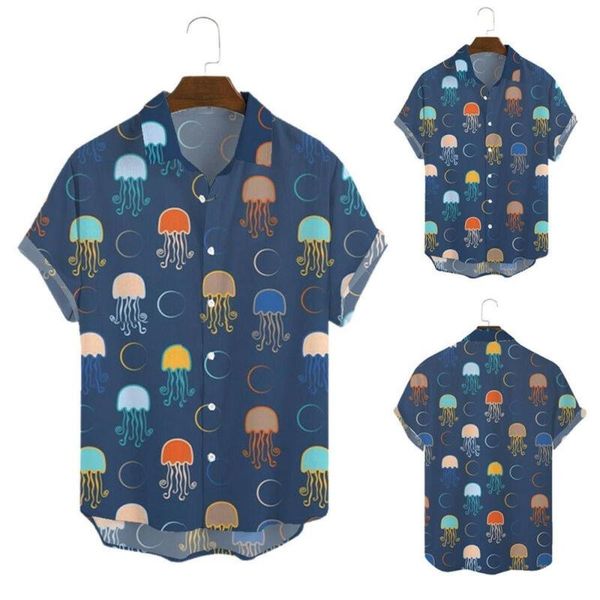 men's casual shirts mens jellyfish print short sleeve shirt summer holiday beach tee, White;black
men's casual shirts mens jellyfish print short sleeve shirt summer holiday beach tee, White;black