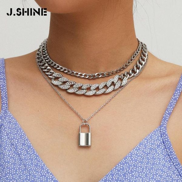 jshine punk multi layer lock pendant choker necklace steampunk women layered padlock crystal chunky chain jewelry necklaces, Silver
jshine punk multi layer lock pendant choker necklace steampunk women layered padlock crystal chunky chain jewelry necklaces, Silver