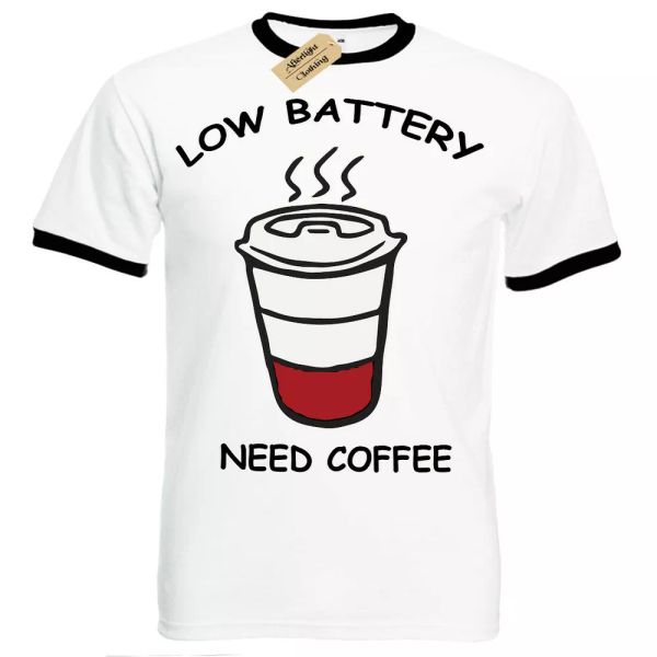bajo baterÃa necesidad café camiseta cafeÃna aficionados hombre ringer, White;black
bajo baterÃa necesidad café camiseta cafeÃna aficionados hombre ringer, White;black
