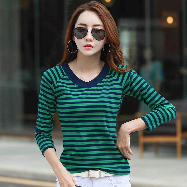 women's t-shirt women 2021 shirts long sleeve autumn casual shirt striped female t cotton camisa feminina, White
women's t-shirt women 2021 shirts long sleeve autumn casual shirt striped female t cotton camisa feminina, White