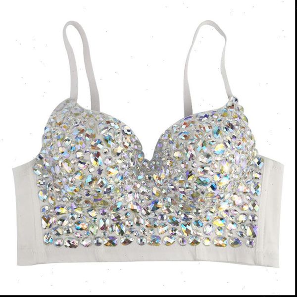 ab colored rhinestone bustier womens cami crop spaghetti strap push up bralette glitter club party corset bra vest, White
ab colored rhinestone bustier womens cami crop spaghetti strap push up bralette glitter club party corset bra vest, White