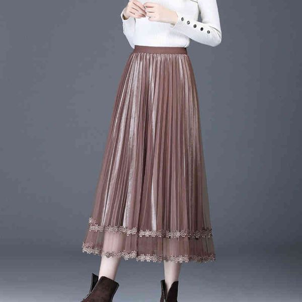 Skirts skirts Winter Metallic Veet Layered Tulle Lace Patchwork A-line Calf Long Pleated Pleuche S 83NG, Black
Skirts skirts Winter Metallic Veet Layered Tulle Lace Patchwork A-line Calf Long Pleated Pleuche S 83NG, Black