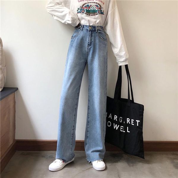 #3048 autumn blue jean pants women high waist wide leg jeans long female korean style full length denim ladies pockets women's
#3048 autumn blue jean pants women high waist wide leg jeans long female korean style full length denim ladies pockets women's