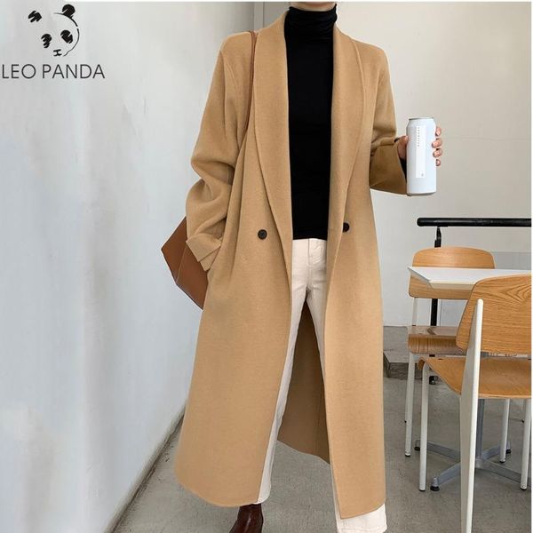 women's wool & blends 2021 autumn and winter woman korean long coat imitation cashmere simple lace woolen women, Black
women's wool & blends 2021 autumn and winter woman korean long coat imitation cashmere simple lace woolen women, Black