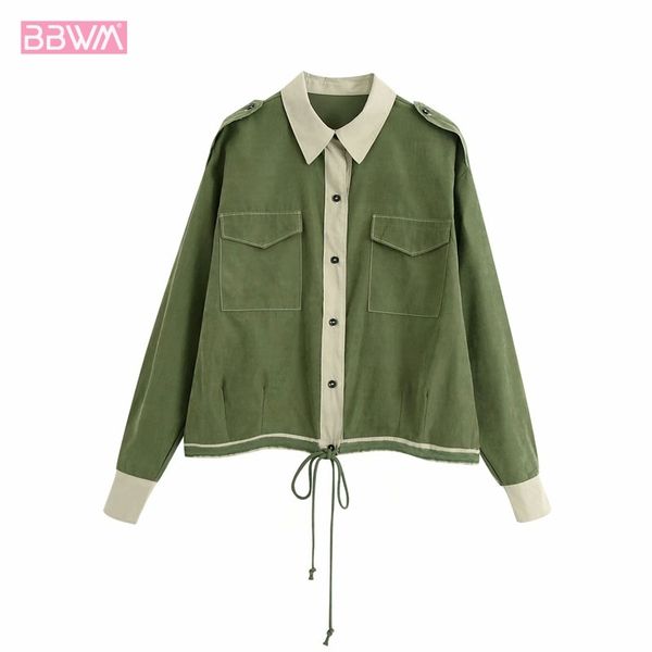 lapel double pocket single-breasted long-sleeved contrast female coat fall harajuku fashion drawstring women's jacket 210507, Black;brown
lapel double pocket single-breasted long-sleeved contrast female coat fall harajuku fashion drawstring women's jacket 210507, Black;brown