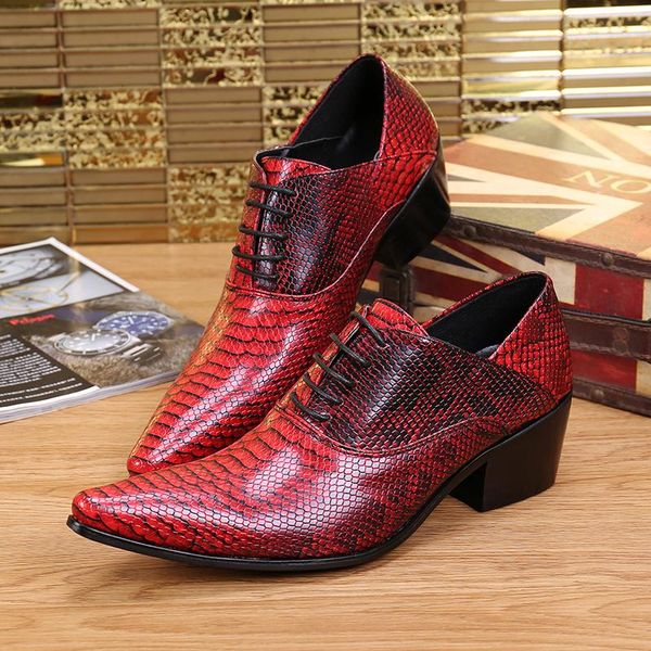 dress shoes fashion red snake skin men party genuine leather high heel oxford for lace up formal male, Black
dress shoes fashion red snake skin men party genuine leather high heel oxford for lace up formal male, Black