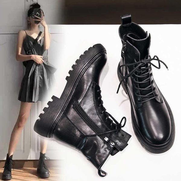 boots spring children 2021 leather motorcycle women's summer versatile short british style thin, Black
boots spring children 2021 leather motorcycle women's summer versatile short british style thin, Black
