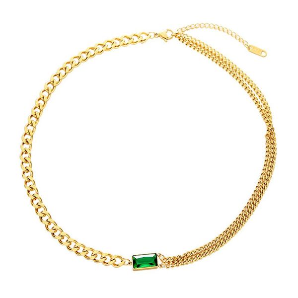 chains firebros ftc014 18" gold color women's stainless steel cuban chain choker necklace jewelry with luxury green stone, Silver
chains firebros ftc014 18" gold color women's stainless steel cuban chain choker necklace jewelry with luxury green stone, Silver