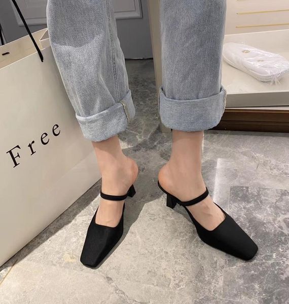 slippers elegant women sandals slides 2021 summer ladies mules shoes square toe high heels simple dress slip on fashion pumps, Black
slippers elegant women sandals slides 2021 summer ladies mules shoes square toe high heels simple dress slip on fashion pumps, Black