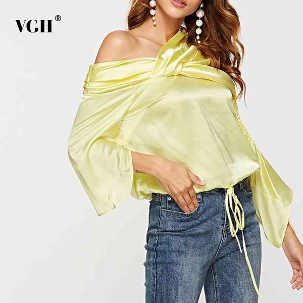 loose minimalist asymmetrical shirt for women skew collar long sleeve ruched casual blouse female fashion clothing 210507, White
loose minimalist asymmetrical shirt for women skew collar long sleeve ruched casual blouse female fashion clothing 210507, White