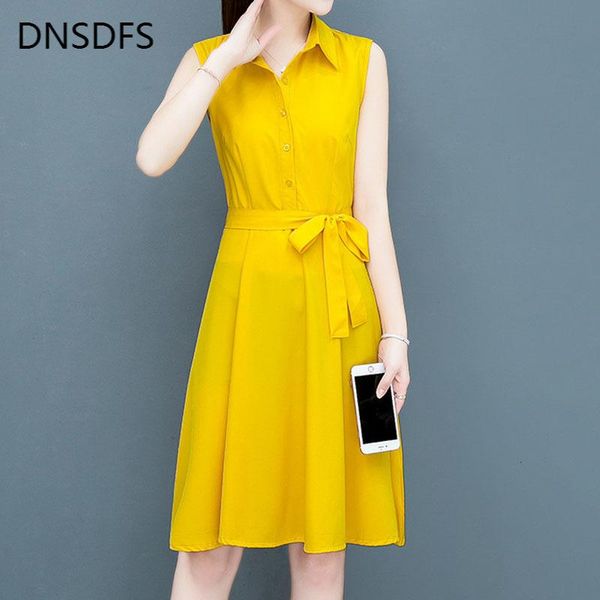 turn down collar sleeveless women's dress spring summer casual korean fashion midi red yellow slim chiffon shirt dresses, Black;gray
turn down collar sleeveless women's dress spring summer casual korean fashion midi red yellow slim chiffon shirt dresses, Black;gray