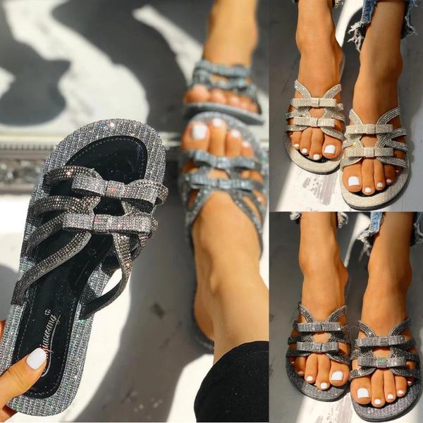 slippers summer women crystal bling girls flat bowknot casual flip flops sandals slides beach shoes, Black
slippers summer women crystal bling girls flat bowknot casual flip flops sandals slides beach shoes, Black