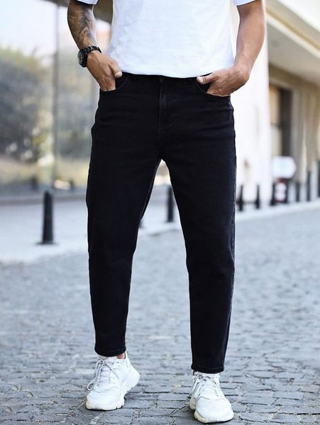 men slant pocket tapered jeans w7vx#, Blue