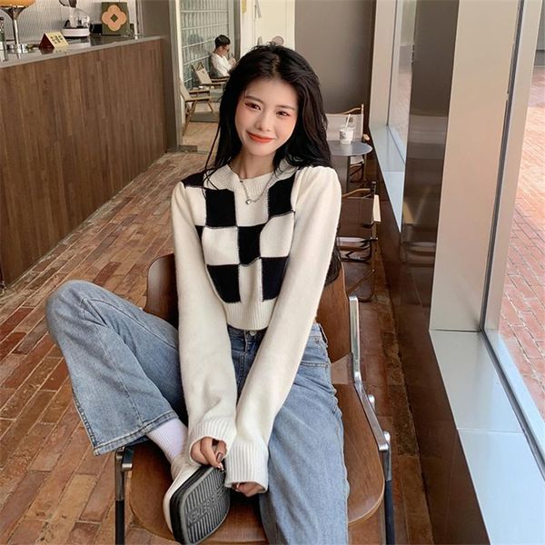 women's sweaters spring autumn square collar long sleeve woman short knitted pullover ladies sweater for women solid y25, White;black
women's sweaters spring autumn square collar long sleeve woman short knitted pullover ladies sweater for women solid y25, White;black