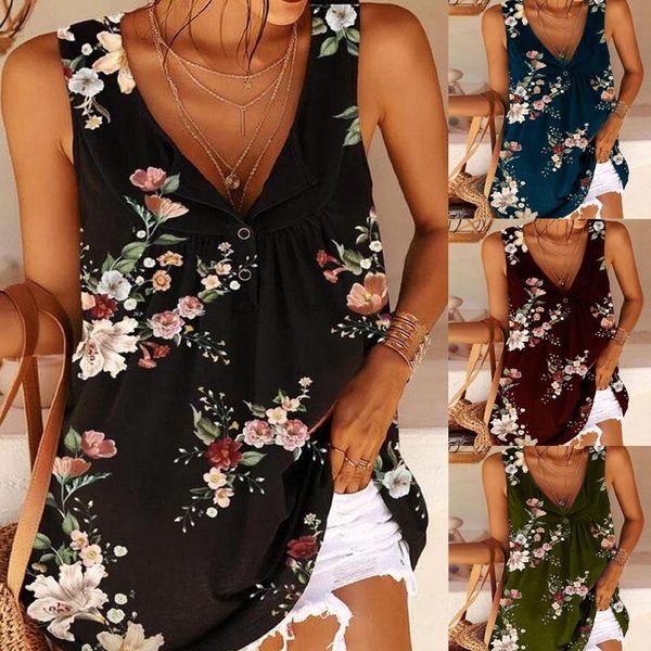 women's casual temperament sleeveless v-neck blouse floral print bohemian beach holiday style summer camisole tanks & camis, White
women's casual temperament sleeveless v-neck blouse floral print bohemian beach holiday style summer camisole tanks & camis, White