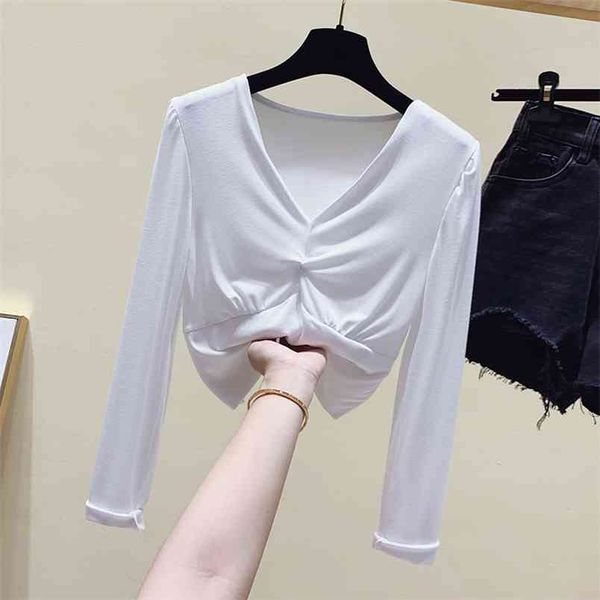 wwenn tshirt woman clothes tee shirt femme long sleeve folds t women autumn slim short t- female korean cotton 210507, White
wwenn tshirt woman clothes tee shirt femme long sleeve folds t women autumn slim short t- female korean cotton 210507, White