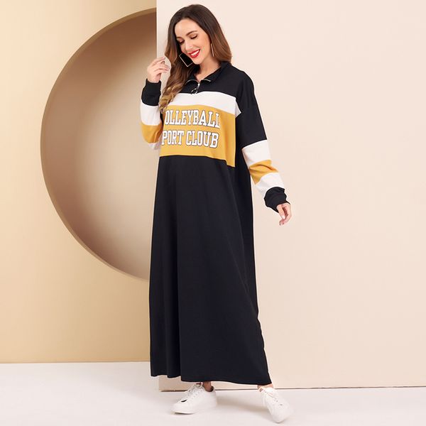 mai&fun women loose dress autumn zip half placket slogan graphic colorblock dresses casual dress vestido mujer, Black;gray
mai&fun women loose dress autumn zip half placket slogan graphic colorblock dresses casual dress vestido mujer, Black;gray